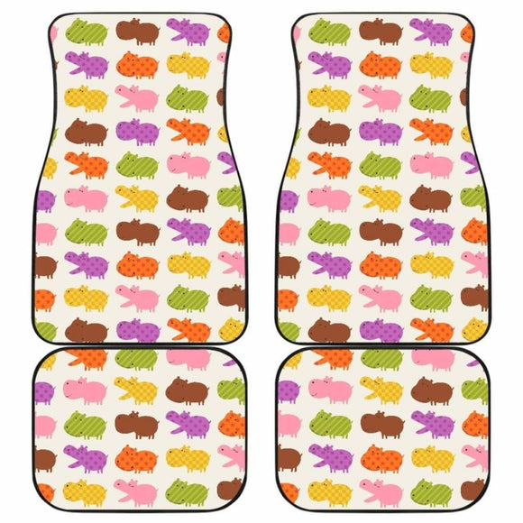 Hippopotamus Pattern Print Design Front And Back Car Mats 105905 - YourCarButBetter