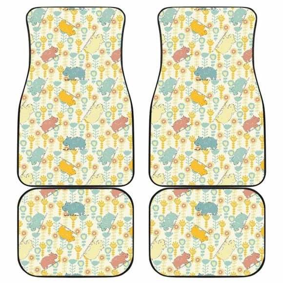 Hippopotamus Pattern Print Design Front And Back Car Mats 105905 - YourCarButBetter