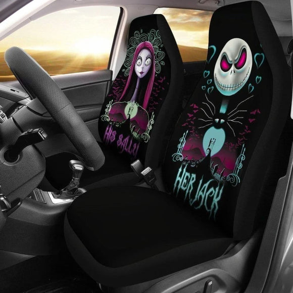 His Sally & Her Jack Car Seat Covers Custom The Nightmare Before Christmas Decoration 101819 - YourCarButBetter