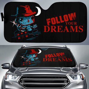 Horror Freddy Krueger Follow Your Dreams Car Auto Sun Shades 212903 - YourCarButBetter