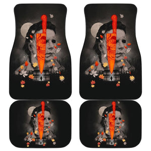 Horror Movie Car Floor Mats | Michael Myers Skull Maple Leaf Falling Car Mats 210101 - YourCarButBetter