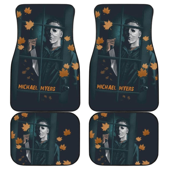 Horror Movie Car Floor Mats | Michael Myers Window Maple Leaf Patterns Car Mats 210101 - YourCarButBetter