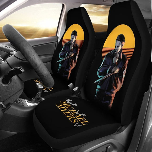 Horror Movie Car Seat Covers Cool Michael Myers Retro Vintage Seat Covers 094201 - YourCarButBetter