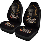 Horror Movie Car Seat Covers | Michael Myers Fading Face Maple Leaf Seat Covers 210101 - YourCarButBetter