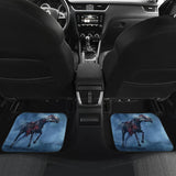 Horror Zombie Horse Blue Themed Car Floor Mats 211301 - YourCarButBetter