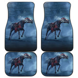 Horror Zombie Horse Blue Themed Car Floor Mats 211301 - YourCarButBetter