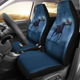 Horror Zombie Horse Blue Themed Car Seat Covers 211301 - YourCarButBetter