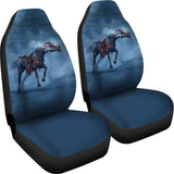 Horror Zombie Horse Blue Themed Car Seat Covers 211301 - YourCarButBetter