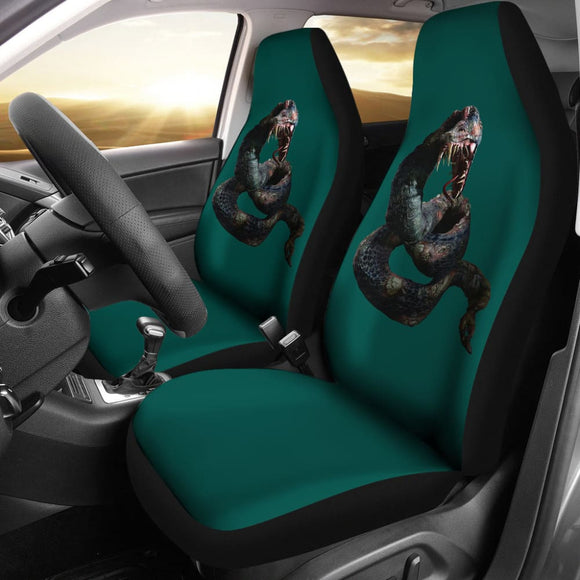 Horror Zombie Snake Green Themed Car Seat Covers 211301 - YourCarButBetter