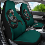 Horror Zombie Snake Green Themed Car Seat Covers 211301 - YourCarButBetter