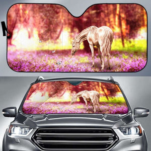 Horse Butterflies Hd Car Sun Shade 172609 - YourCarButBetter