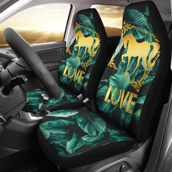Horse Love Foliage Car Seat Covers 210203 - YourCarButBetter