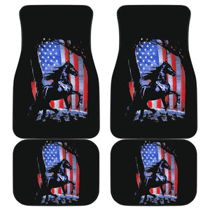 Horse Lovers Gift American Flag Car Floor Mats 210506 - YourCarButBetter