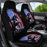 Horse Lovers Gift American Flag Car Seat Covers 210506 - YourCarButBetter
