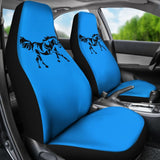 Horse Silhouette Blue Car Seat Covers 211602 - YourCarButBetter