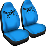 Horse Silhouette Blue Car Seat Covers 211602 - YourCarButBetter