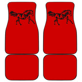 Horse Silhouette Red Car Floor Mats 211602 - YourCarButBetter