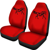 Horse Silhouette Red Car Seat Covers 211602 - YourCarButBetter