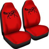 Horse Silhouette Red Car Seat Covers 211602 - YourCarButBetter