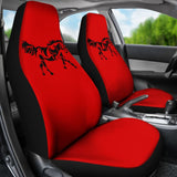 Horse Silhouette Red Car Seat Covers 211602 - YourCarButBetter