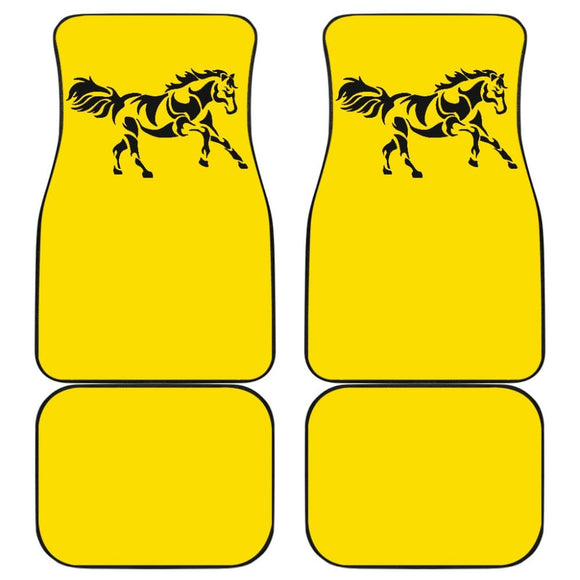 Horse Silhouette Yellow Car Floor Mats 211602 - YourCarButBetter