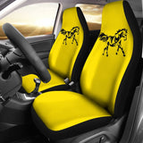 Horse Silhouette Yellow Car Seat Covers 211602 - YourCarButBetter