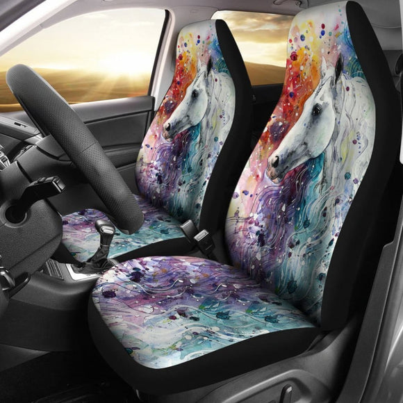 Horse White Color Car Seat Covers Amazing Gift Ideas 184610 - YourCarButBetter