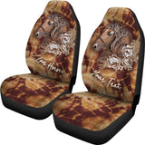 Horses Car Seat Covers - Tie Dye Brown Style - 231007 - YourCarButBetter