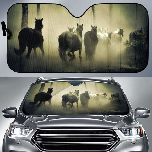 Horses Forest Hd 4K Car Sun Shade 172609 - YourCarButBetter