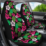 Hot Pink And Green Hawaiian Hibiscus Car Seat Covers Tropical Polynesian Pattern 101819 - YourCarButBetter