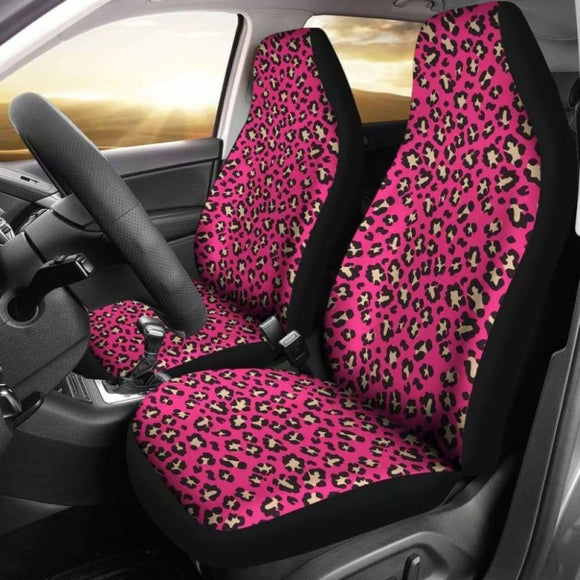 Hot Pink And Tan Leopard Print Car Seat Covers 092813 - YourCarButBetter