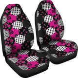 Hot Pink Shabby Chic Patchwork Quilt With Roses Style Car Seat Covers 174510 - YourCarButBetter