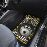 Husky Dog You’re My Sunshine Sunflower Car Floor Mats 210101 - YourCarButBetter