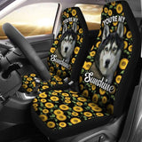 Husky Dog You’re My Sunshine Sunflower Car Seat Covers 210101 - YourCarButBetter