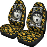 Husky Dog You’re My Sunshine Sunflower Car Seat Covers 210101 - YourCarButBetter