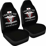 I Battle The Angel Of Death Nurse Pride Job Car Seat Covers 174510 - YourCarButBetter