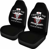 I Battle The Angel Of Death Nurse Pride Job Car Seat Covers 174510 - YourCarButBetter