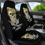 I Do What I Want Skull Sunflower Bandana Floral Flowers Gift Car Seat Covers 212103 - YourCarButBetter