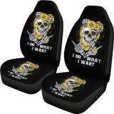 I Do What I Want Skull Sunflower Bandana Floral Flowers Gift Car Seat Covers 212103 - YourCarButBetter