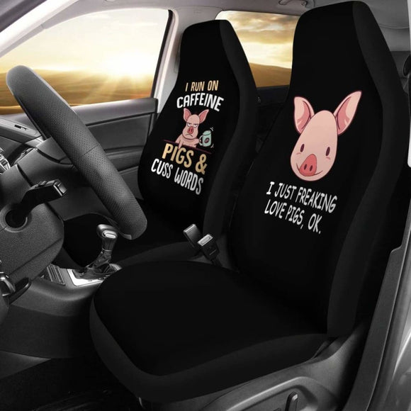 I Just Freaking Love Pigs Ok-2 Car Seat Covers 221205 - YourCarButBetter