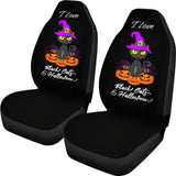 I Love Black Cats And Halloween Car Seat Covers 211110 - YourCarButBetter