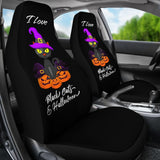 I Love Black Cats And Halloween Car Seat Covers 211110 - YourCarButBetter