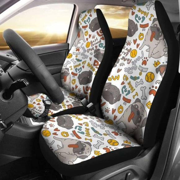 I Love My Pug Car Seat Covers 102918 - YourCarButBetter