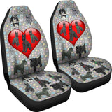 I Love Schnauzers Car Seat Covers (Paw Prints With Heart) 101819 - YourCarButBetter