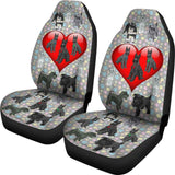 I Love Schnauzers Car Seat Covers (Paw Prints With Heart) 101819 - YourCarButBetter