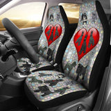 I Love Schnauzers Car Seat Covers (Paw Prints With Heart) 101819 - YourCarButBetter