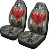 I Love Schnauzers Car Seat Covers (Sharkskin With Heart) 101819 - YourCarButBetter