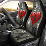 I Love Schnauzers Car Seat Covers (Sharkskin With Heart) 101819 - YourCarButBetter