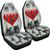 I Love Schnauzers Car Seat Covers (Silver Martin With Heart) 101819 - YourCarButBetter