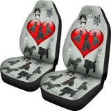 I Love Schnauzers Car Seat Covers (Silver Martin With Heart) 101819 - YourCarButBetter